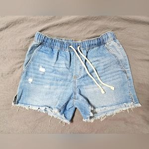 No Boundaries Draw String Denim Shorts, Size 3-5